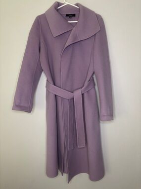 Talbots Lavender Wrap Belted Wool Coat